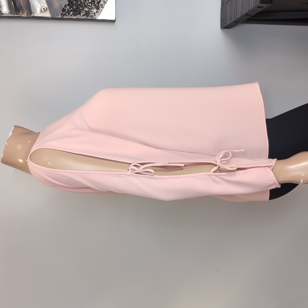 Wilfred Blush Pink Pozzi Blouse Womens Size XS Long Tie Sleeve Aritzia Top - Picture 7 of 13